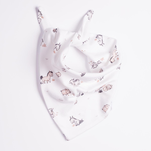 228077 Nicol FARMA Foulard per bambini 100% cotone animali crema