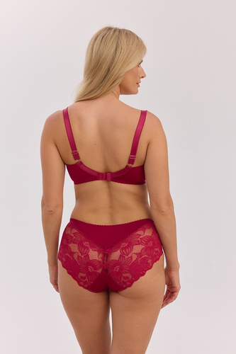 Gaia Mary GFP 1372 Slip classici in microfibra con pizzo bordeaux