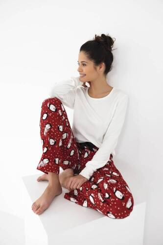Pigiama da donna Sensis Honora - crema e rosso