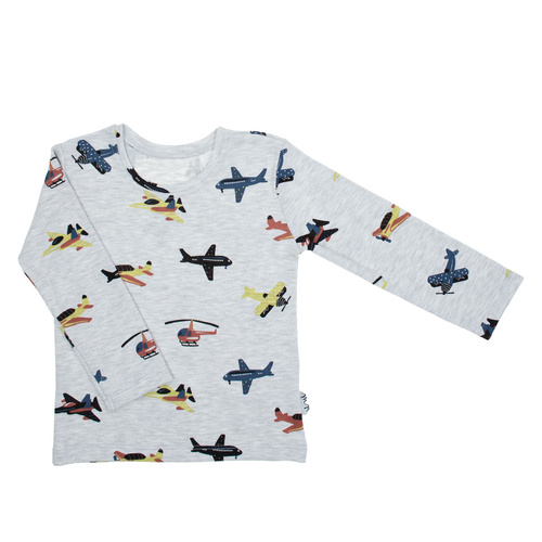 219138 Camicetta Willy Nicol grigio in cotone planes manica lunga