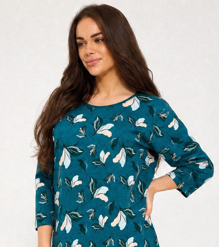 Camicia da notte Cornette 464/513 Greta 2 100% cotone fiori manica 7/8