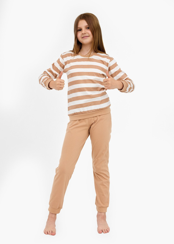 947/198 Pigiama Cornette Molly 2 per bambina | 100% cotone, manica lunga, a costine, in scatola