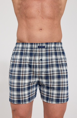 Cornette Comfort Boxer Uomo 100% Cotone Morbidi con Patta blu scuro