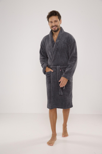 811 Accappatoio in felpa da uomo De Lafense - grigio