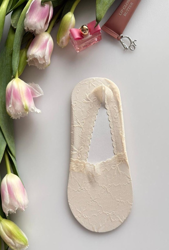 Ballerine donna Magnetis in pizzo con silicone – calzini invisibili beige