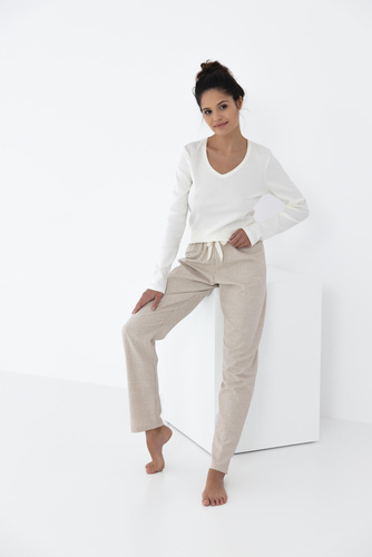 Dinah Pigiama donna Sensis Flanella - crema-beige