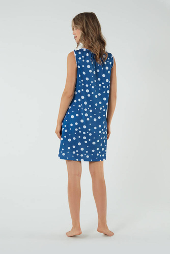 Camicia da notte e vestaglia da allattamento Raba, cinturino largo Moda italiana - stampa blu