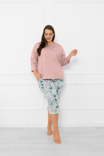 Pigiama donna Perlis - manica 3/4 e pantalone, cotone Italian Fashion