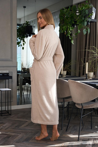 Vestaglia da donna L&L Celeste 2558 in angora - taglio lungo, caldo ed elegante