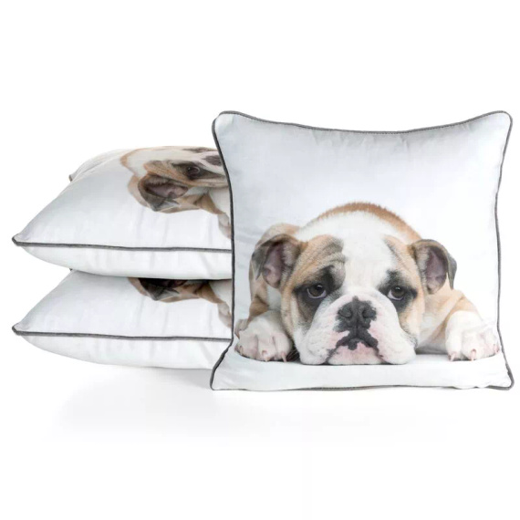 Copricuscino Animal 45x45 velluto Eurofirany con zip buldog 