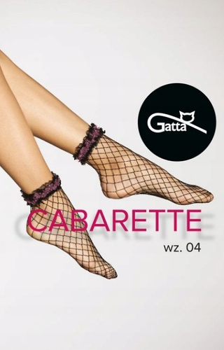 568 Calze da donna Cabarette 04 Gatta nero - cabaret con abbellimento