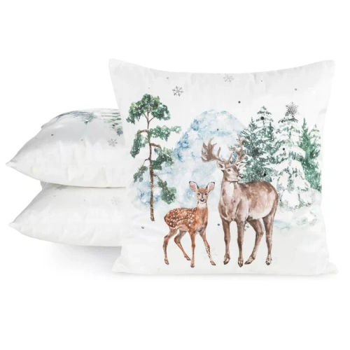 CHP350 Federa natalizia Eurofirany 45x45 in velluto con stampa e bordatura