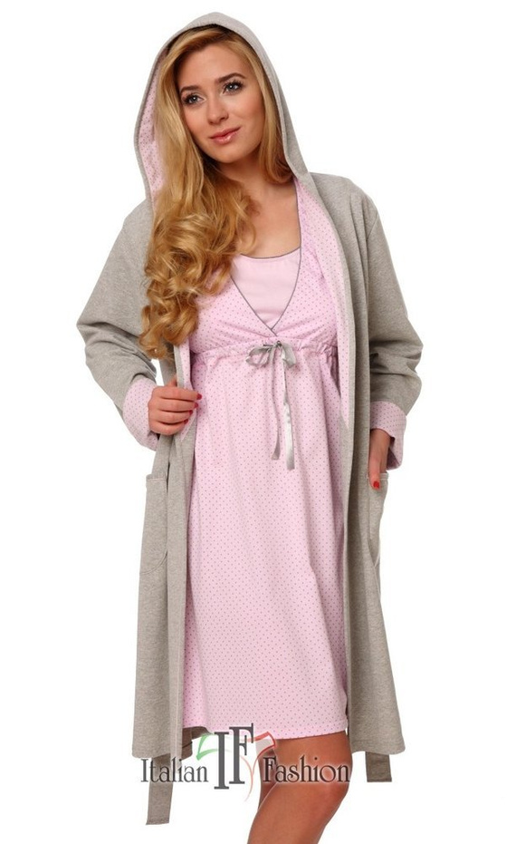 Vestaglia comfort da donna Moda Italiana - melange/blu