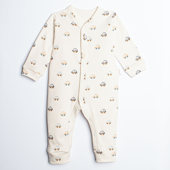 Nicol Olo 222032 tutina neonato 100% cotone automobili crema
