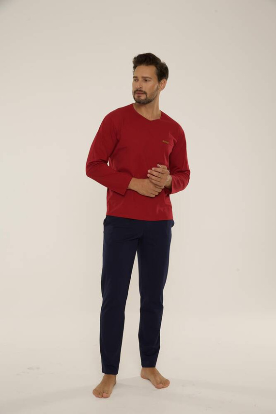 683 Kevin Forex Pigiama da uomo - marrone - blu navy