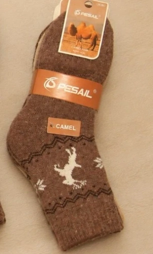 Pesail 3055 wz.22 Camel Wik calze donna invernali con renne - 2 marroni