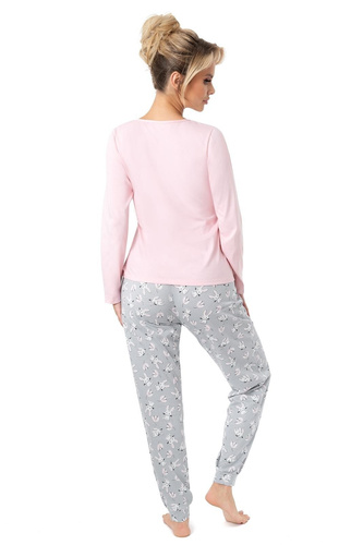 Pigiama da donna Bunny Long Donna rosa - cotone, manica lunga, set confortevole