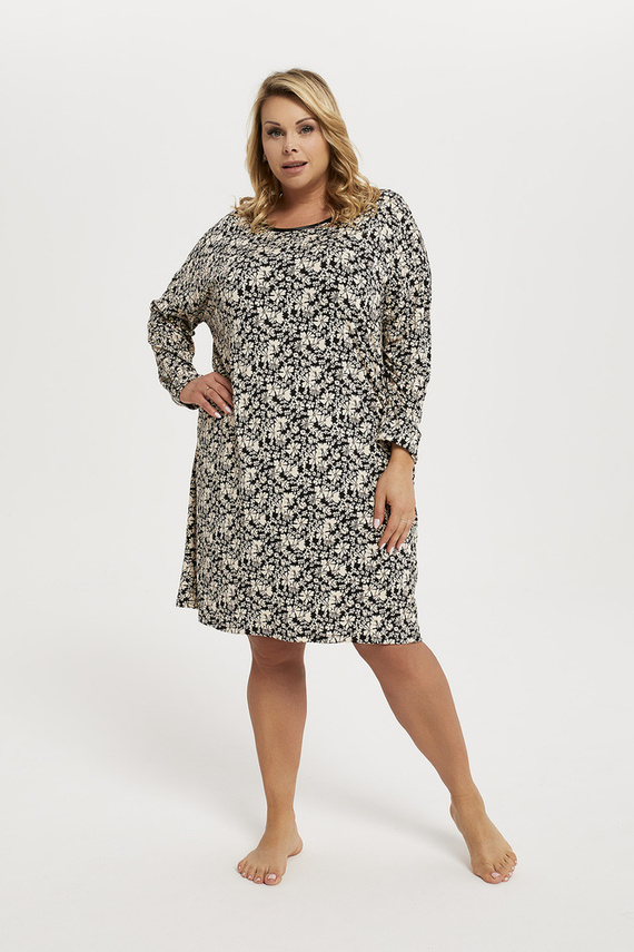 Camicia da notte a maniche lunghe Guyana Donna Moda italiana - stampa