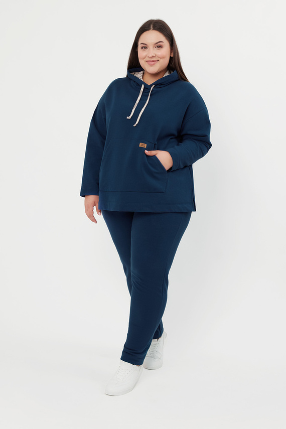 Felpa con cappuccio da donna Lagos Moda italiana - denim