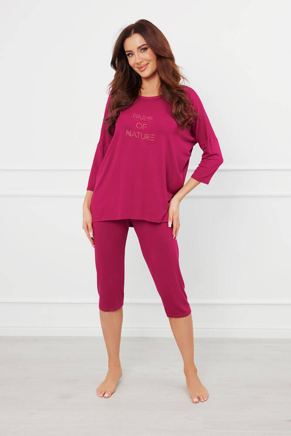 Natura Pigiama 3/4 da donna Moda italiana - vino