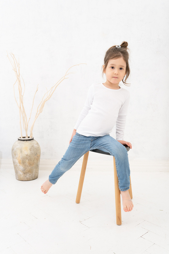 T-shirt Tosia per bambina, manica lunga - Moda italiana - bianco