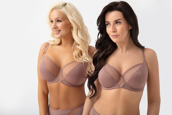 Gorsenia K564 VICKY Mocca Reggiseno Morbido Soft con Ferretto per Taglie Grandi