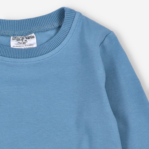 KAR-1022 Camicetta a maniche lunghe da bambino Lagarto Verde blu - cotone con elastan, produzione polacca