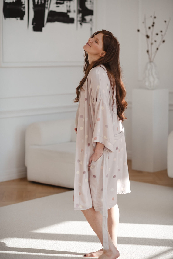 Polka Dots szlafrok bambusowy ciążowy Milk&Love 
