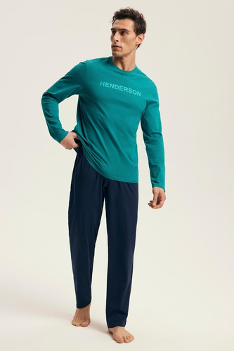 Pigiama uomo Core 43490 Vise Henderson verde - cotone, manica lunga, confezione elegante