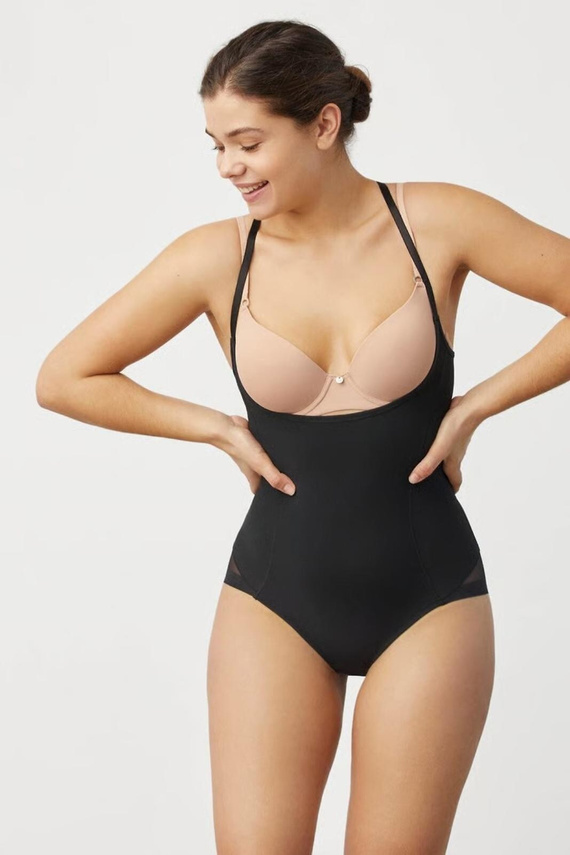 Body modellante con scollo aperto 19621 Ysabel Mora snellente nero