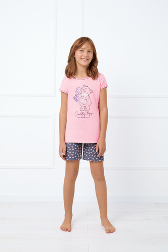 Pigiama da bambina Lotte Italian Fashion - rosa/stampa