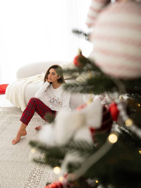 Pigiama da donna Maribel Interlock Sensis - crema