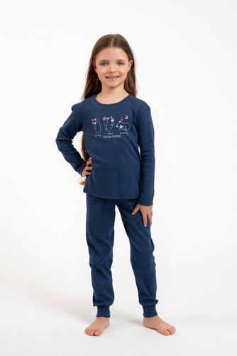 Pigiama da bambina Lita Italian Fashion - blu navy