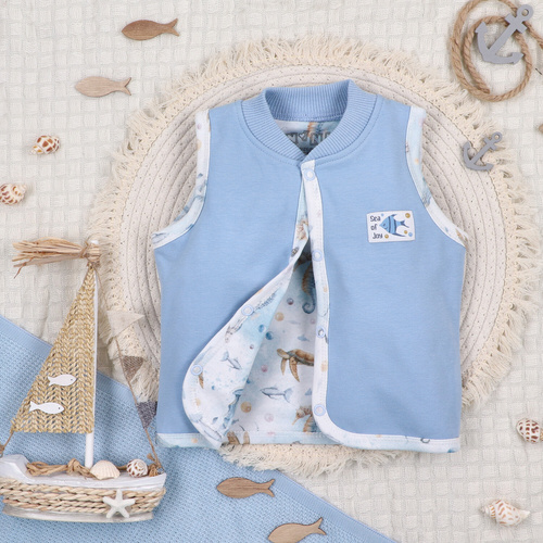ABN-5458 Sea Of Joy Nini - gilet in cotone organico, chiusura confortevole