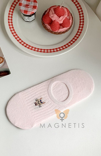 Calzini ballerina donna Magnetis in cotone – invisibili con silicone