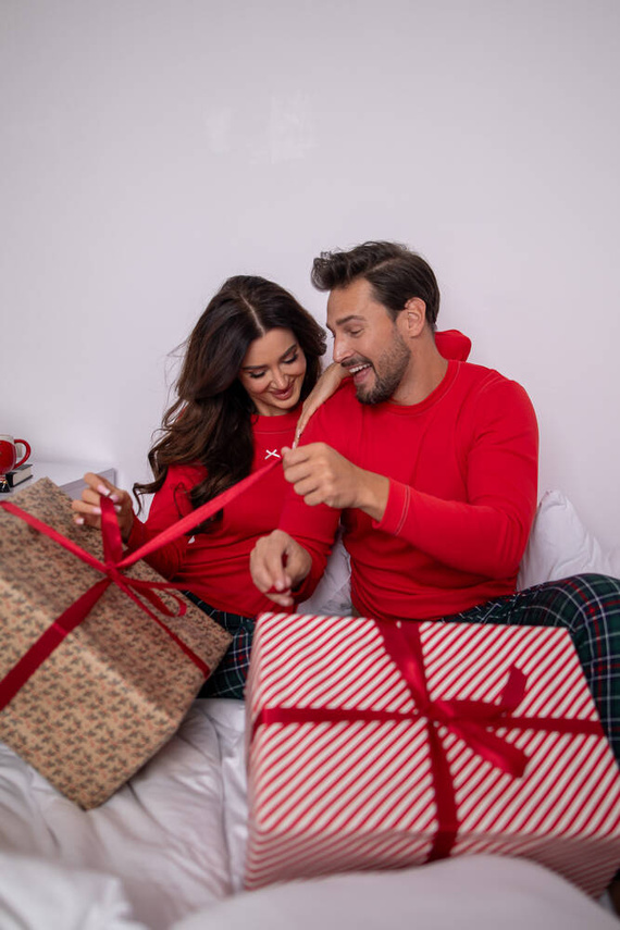 Fogo Pigiama uomo manica lunga, pantaloni lunghi Moda italiana - rosso/stampa