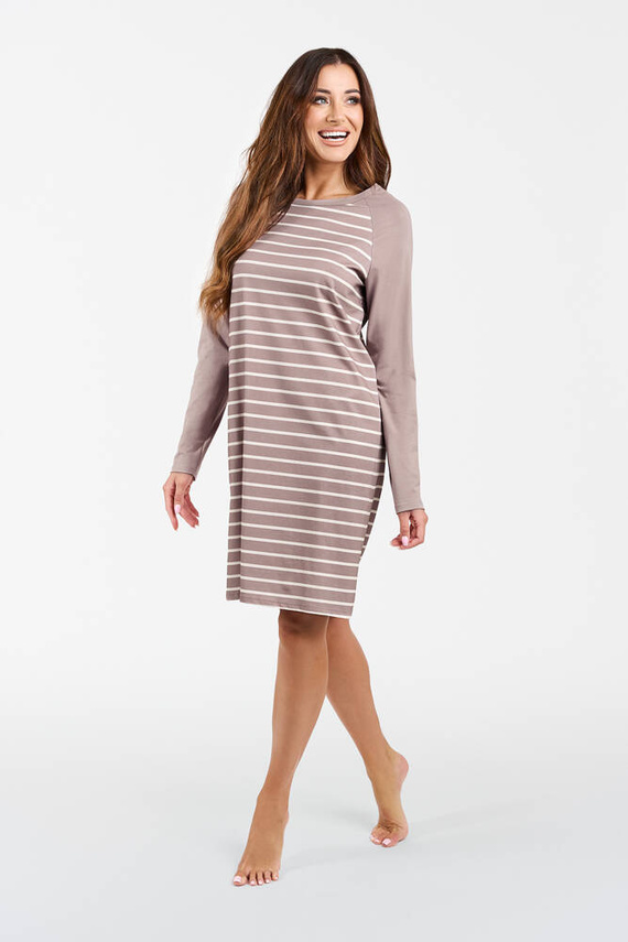 Camicia da notte Oda Moda Italiana - stampa cappuccino