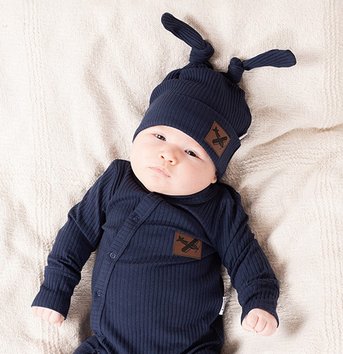 219055 Cappellino Willy Nicol - cotone, blu navy, doppio nodo