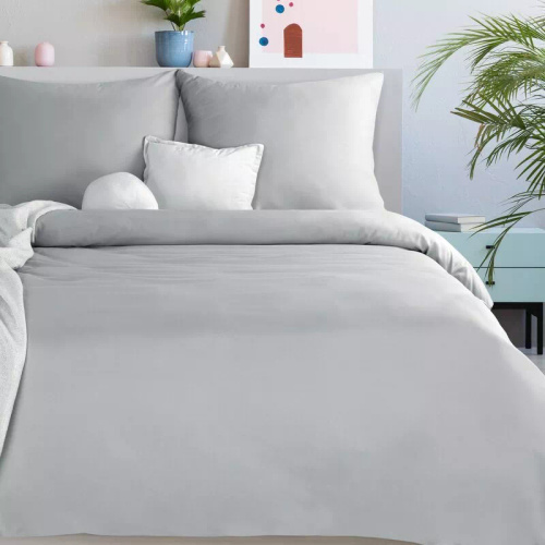 Biancheria da letto MI in microfibra Eurofirany morbida con cerniera 100% poliestere argento
