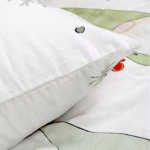 31516/1 Biancheria da letto natalizia in flanella Flanelove Darymex grigio rosso- set 100% cotone, caldo e morbido