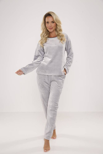 669 Pigiama morbido da donna De Lafense - grigio