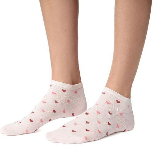 Stopki damskie Steven 114 Summer bawełniane cienkie do sneakersów jasnoróżowe 179