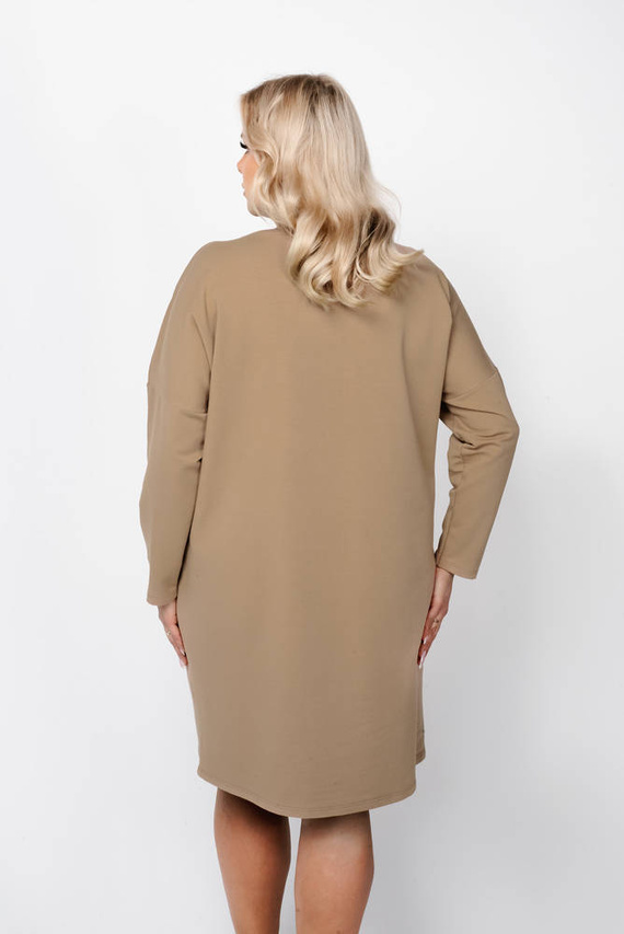 Tunica Karina da donna a maniche lunghe Moda Italiana - cammello