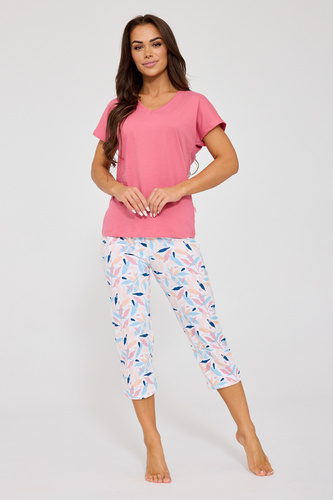 372/472 Pigiama da donna Louisa 2 Cornette - cotone, con maniche corte e pantaloni a 3/4