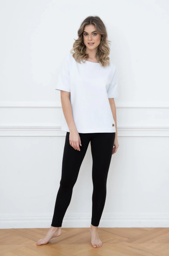 Alta Camicetta a maniche corte Moda Italiana - bianco