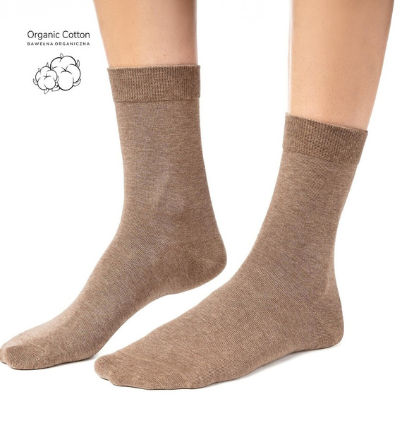 Steven art.211 calze donna in cotone organico senza cuciture lisce - 005 beige