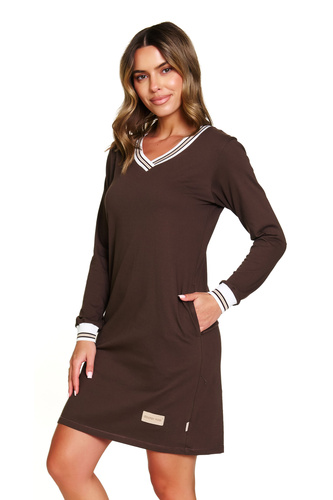 4534 Doctor Nap - Camicia da notte in cotone con tasche | 100% cotone, produzione polacca - brownie