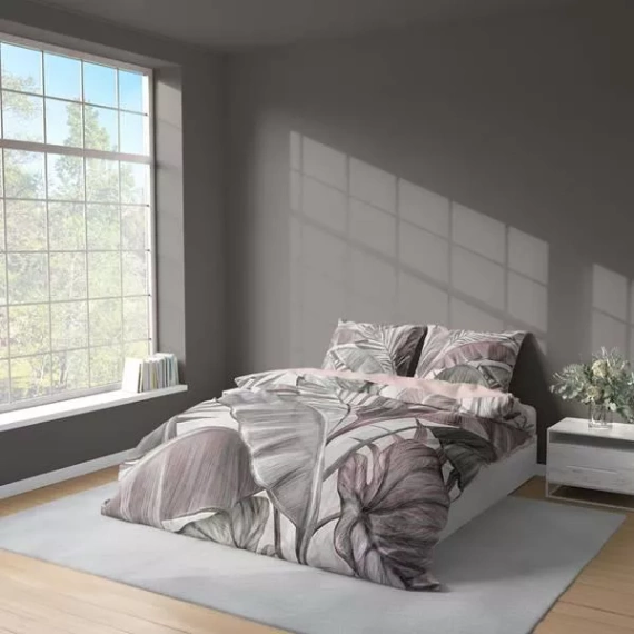 5435 A 3D Microfibra Biancheria da letto foglie tropicali polvere - Detexpol