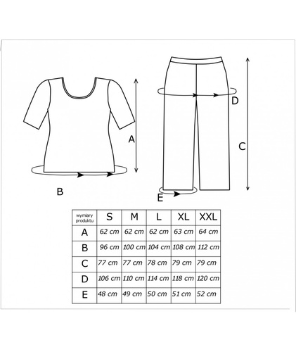 Caroline 3/4 Donna - pigiama da donna in cotone con stampa floreale, manica corta e pantalone 3/4