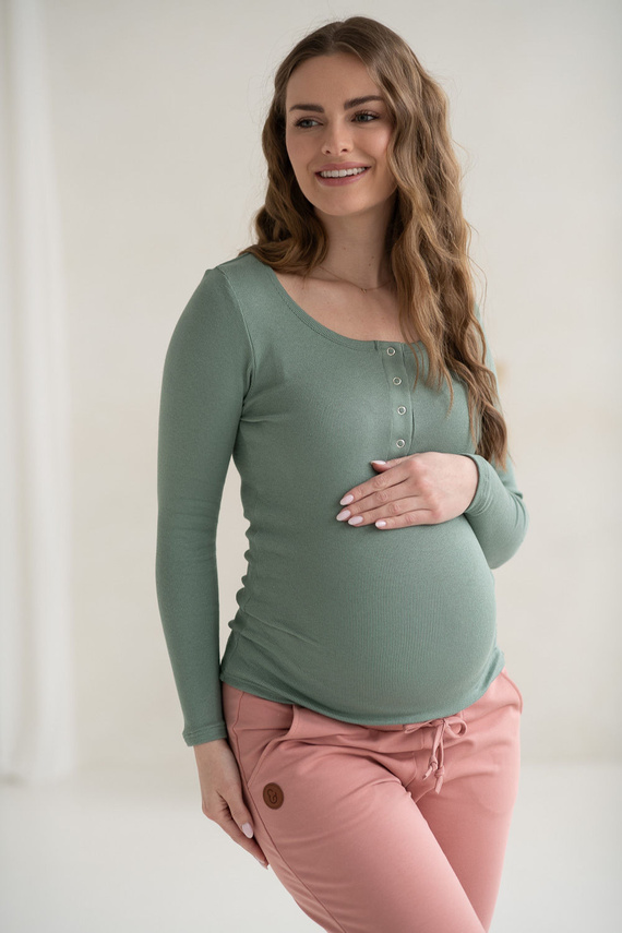 Tummy Milk&Love maglia premaman e allattamento in viscosa sage